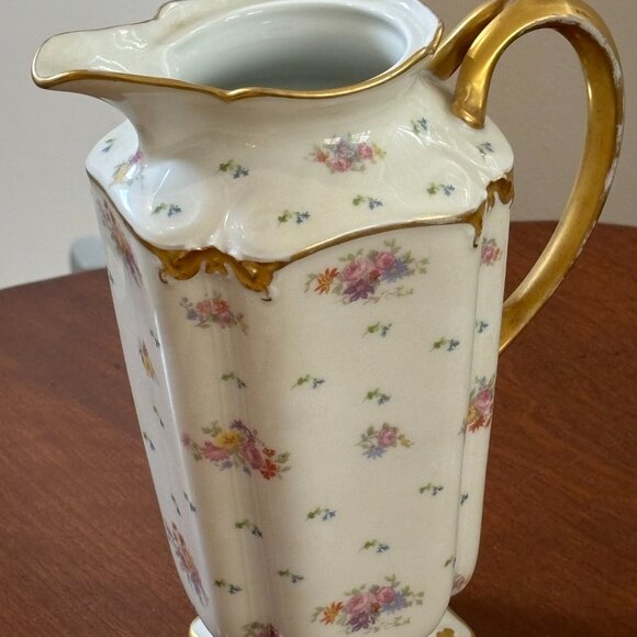 Vintage Goa France Floral Pitcher Limoges - Picture 6 of 11